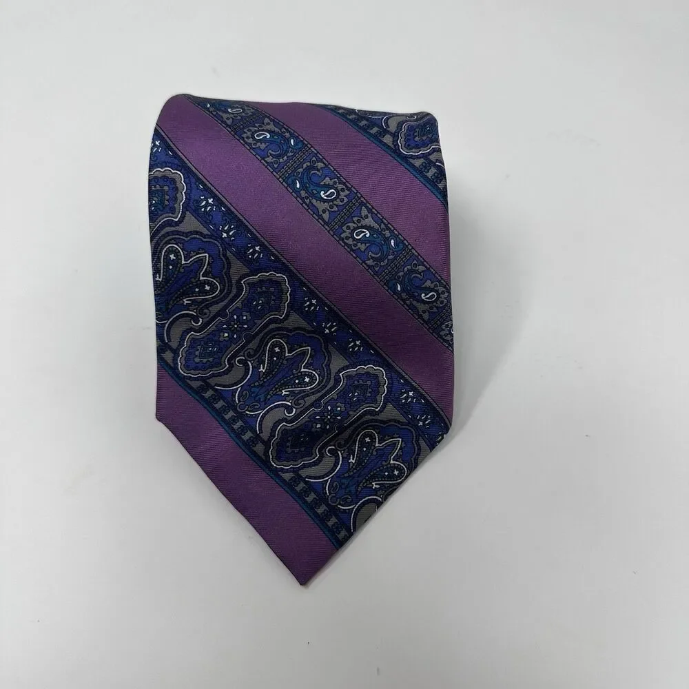 Vintage Christian Dior Monsieur Multi Color Geometric Medallion Silk Tie USA‎